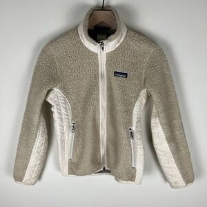 Patagonia Retro-X Deep Pile Sherpa Synchilla Zip Up Jacket Oatmeal Women's XS